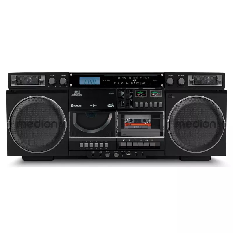 Music system MEDION LIFE P66538 — 20 W, 2-way speakers, DAB+/FM/PLL, Bluetooth, LCD display, black