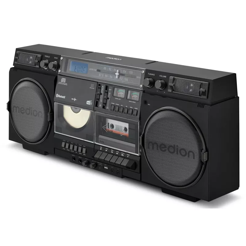 Music system MEDION LIFE P66538 — 20 W, 2-way speakers, DAB+/FM/PLL, Bluetooth, LCD display, black