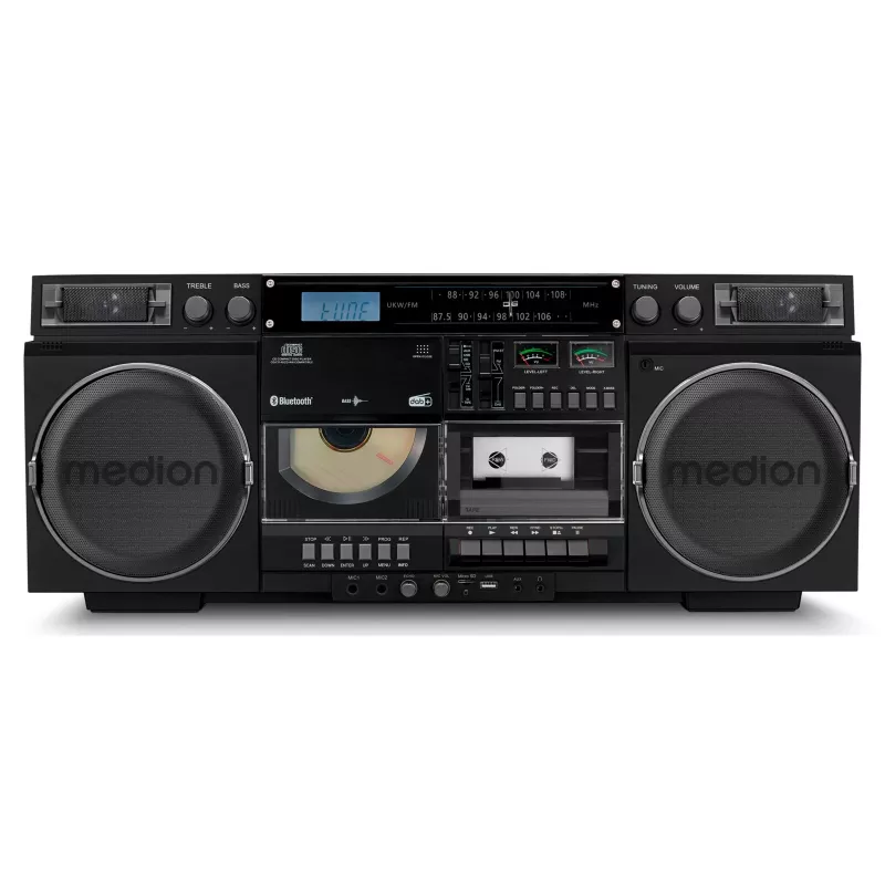Music system MEDION LIFE P66538 — 20 W, 2-way speakers, DAB+/FM/PLL, Bluetooth, LCD display, black