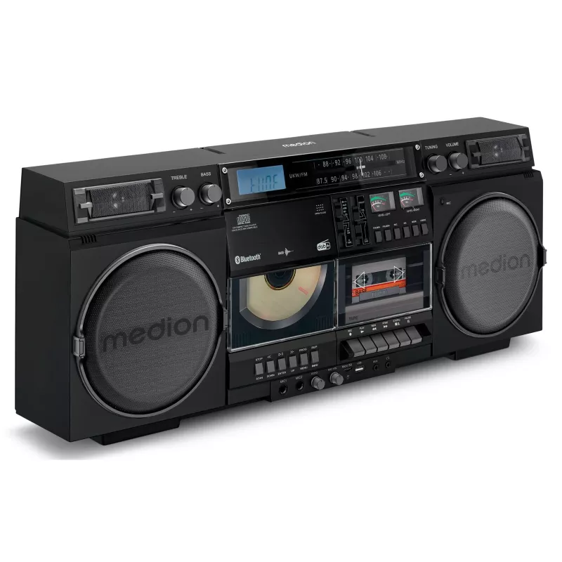 Music system MEDION LIFE P66538 — 20 W, 2-way speakers, DAB+/FM/PLL, Bluetooth, LCD display, black