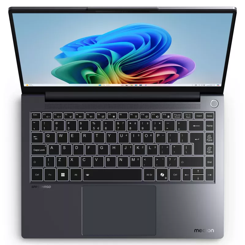 MEDION SPRCHRGD 14 S1 Elite MD62637 Snapdragon X1E-78-100 Laptop 35.6 cm (14 inch) WQXGA+ 16 GB LPDDR5-SDRAM 512 GB SSD Wi-Fi 6E (802.11ax) Windows 11 Home US English Grey