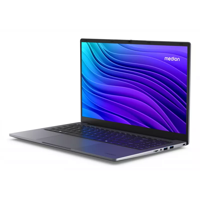 MEDION AKOYA E15223 Intel® N N100 Laptop 39.6 cm (15.6 inch) Full HD 4 GB LPDDR5-SDRAM 128 GB Flash Wi-Fi 5 (802.11ac) Windows 11 Home in S mode US English Grey