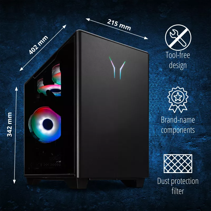 ERAZER Bandit P20 MD35462 Intel Core Ultra 7 265F 32 GB DDR5-SDRAM 1 TB SSD NVIDIA GeForce RTX 5070 Windows 11 Tower PC Black