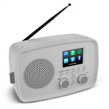 Internet radio MEDION 50078819 — DAB+/FM, Wi‑Fi (802.11a/b/g), 5 W RMS, 2.4 inch TFT display, grey, Spotify support