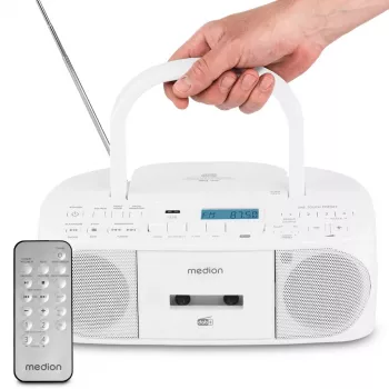 Personal radio MEDION 50079330 — DAB+/FM/PLL tuner, 6 W RMS, LCD display, Bluetooth 10 m, 3.5 mm headphone