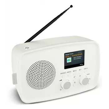 Personal radio MEDION MD89288 — DAB+ / FM, 5 W RMS, TFT 2.4 inch (6.1 cm), white, AC 100–240V