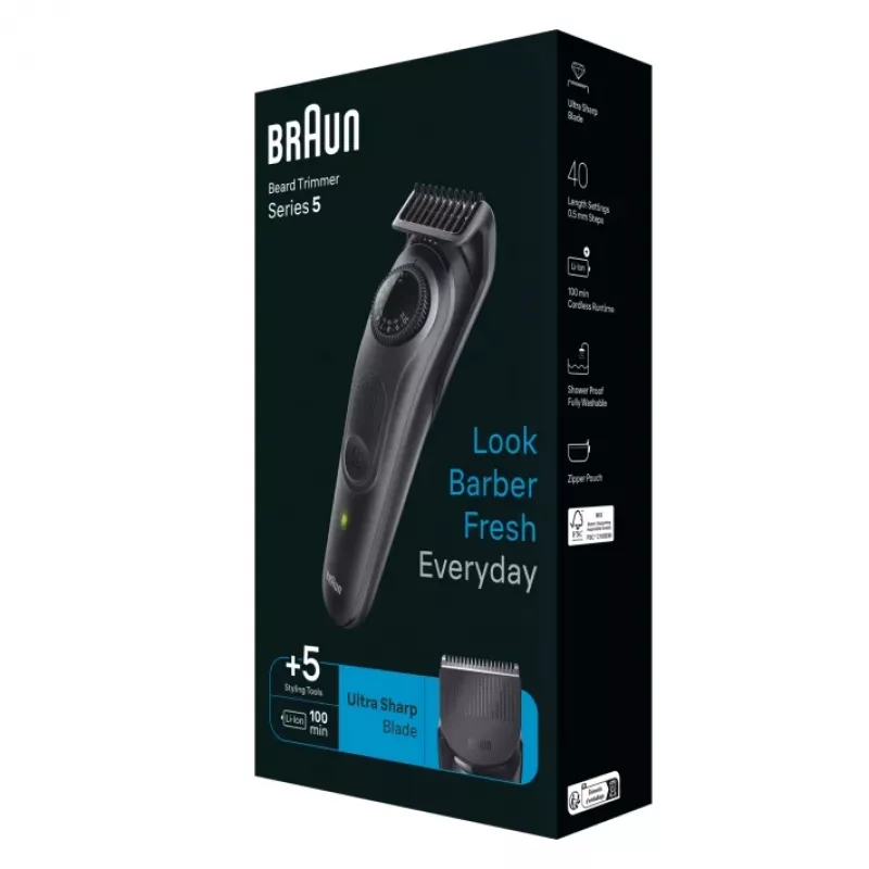 Braun BeardTrimmer 5 BT5420 beard trimmer Battery 40 2 cm Black