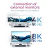 ICY BOX IB-HUB801-TB4 Thunderbolt 4 40000 Mbit/s Anthracite, Black