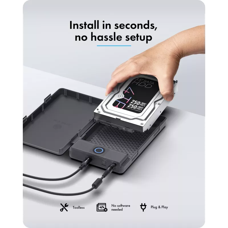 ICY BOX Spade Base 388 Enclosure for 2.5 inch/3.5 inch SATA SSD/HDD