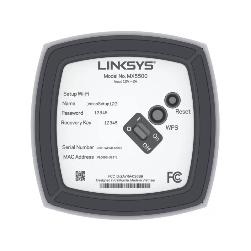 Linksys AX5400 Whole Home Mesh WiFi 6 Dual‑Band System, 2-pack