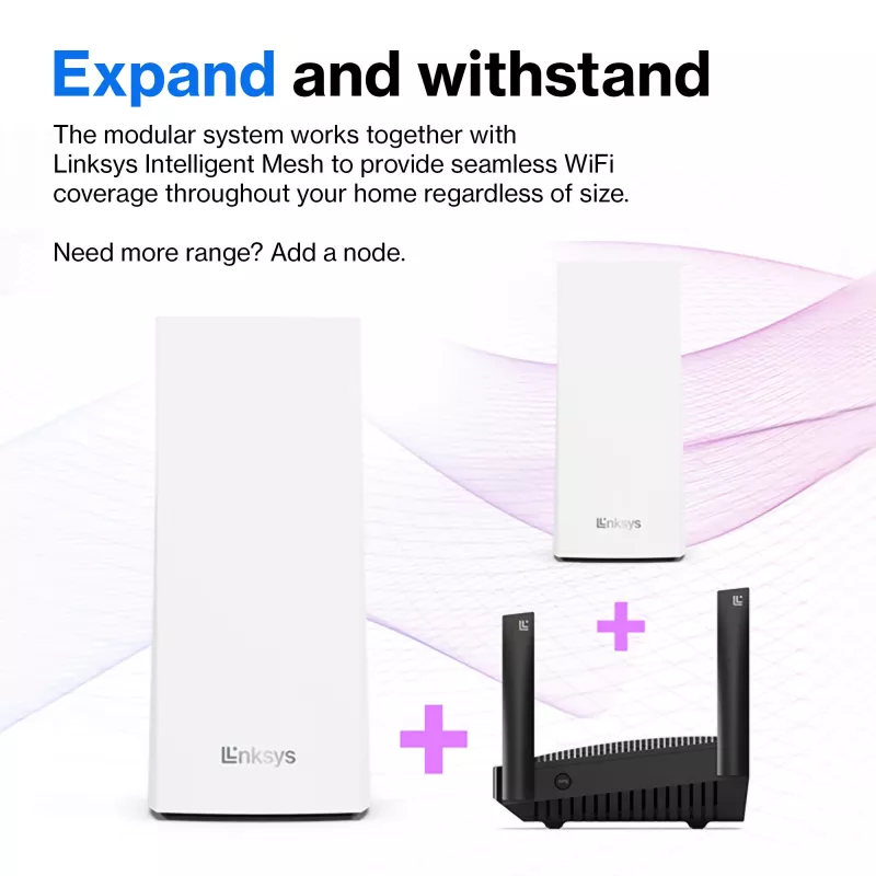 Linksys AX5400 Whole Home Mesh WiFi 6 Dual‑Band System, 2-pack