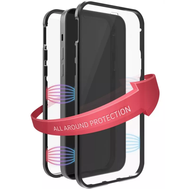 Hama 360° Glass mobile phone case 15.5 cm (6.1 inch) Cover Black, Transparent