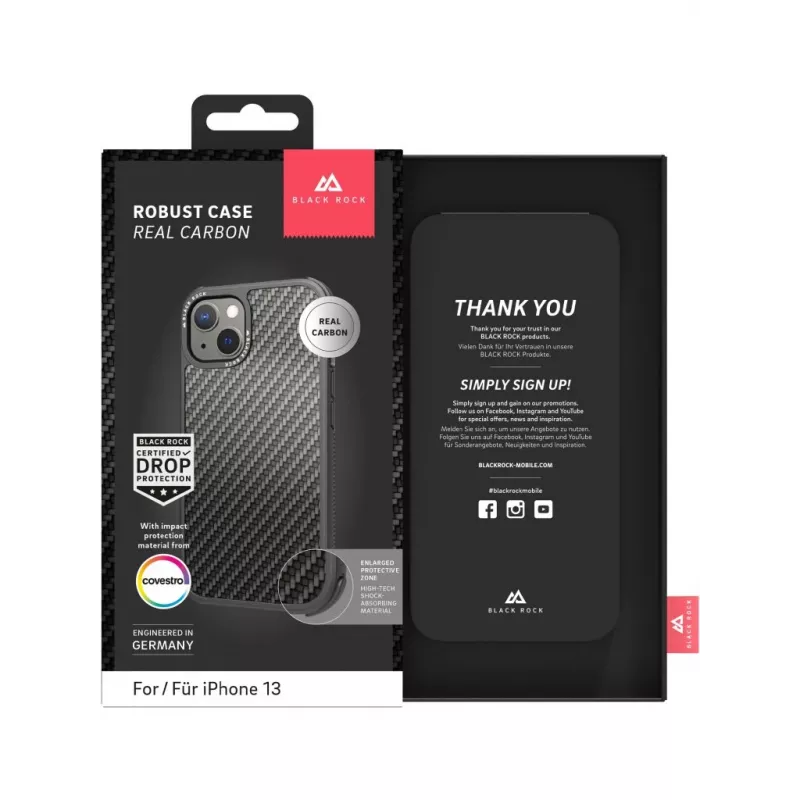 Hama Robust Real Carbon mobile phone case 15.5 cm (6.1 inch) Cover Black