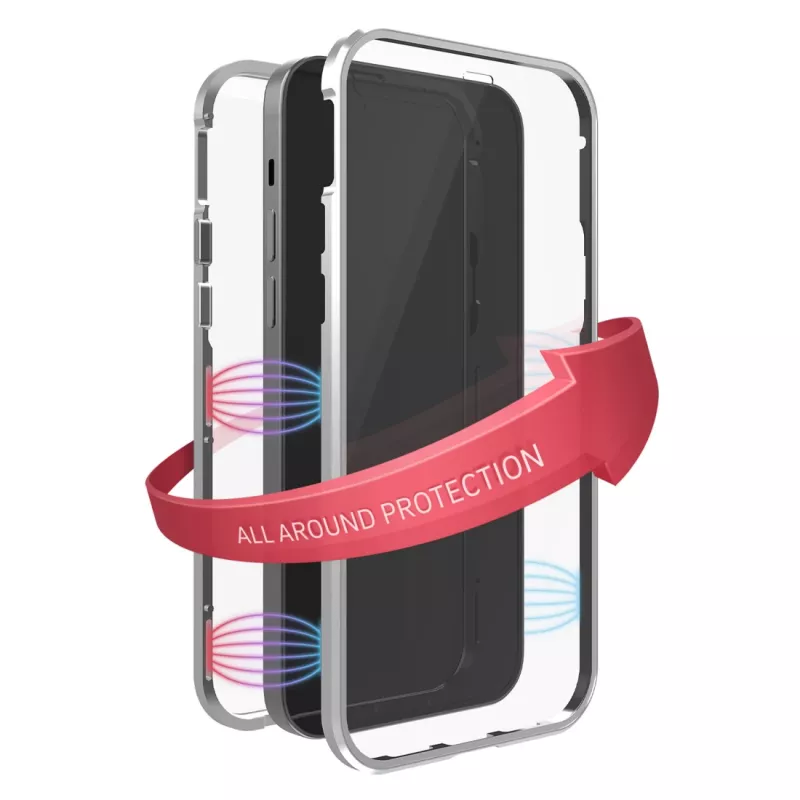 Hama 360° Glass mobile phone case Cover Silver Transparent for iPhone 14 Pro