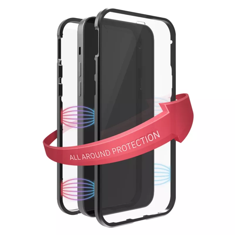 Hama 360° Glass mobile phone case Cover Black Transparent for iPhone 14 Pro Max