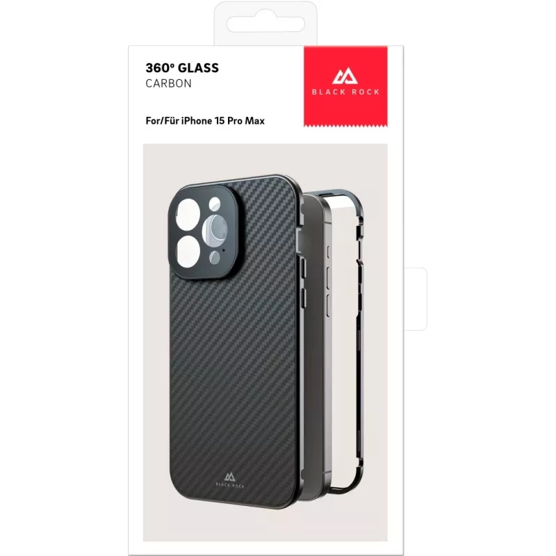 Hama 360° Glass mobile phone case 17 cm (6.7 inch) Cover Carbon