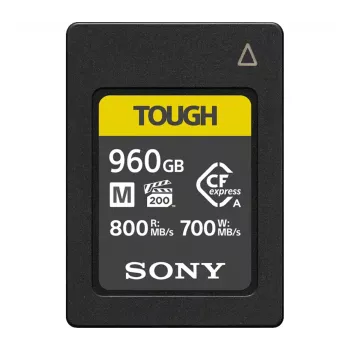 CFexpress Type A memory card Sony CEA-M960T — 960 GB, Read 800 MB/s, Write 700 MB/s, dust/impact/moisture resistant