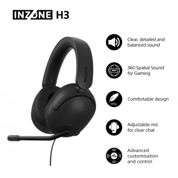 Wired over-ear headset Sony INZONE H3 — black, model MDRG300B.CE7