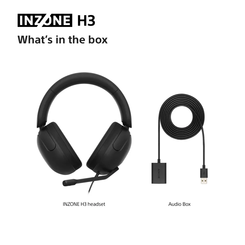 Wired over-ear headset Sony INZONE H3 — black, model MDRG300B.CE7