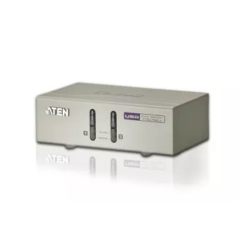 ATEN 2-Port USB VGA KVM with Audio (KVM Cables included), 2048 x 1536 pixels, QXGA, 0.142 W, Grey