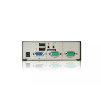 ATEN 2-Port USB VGA KVM with Audio (KVM Cables included), 2048 x 1536 pixels, QXGA, 0.142 W, Grey
