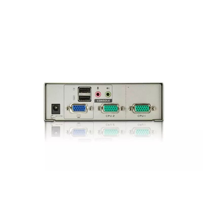 ATEN 2-Port USB VGA KVM with Audio (KVM Cables included), 2048 x 1536 pixels, QXGA, 0.142 W, Grey