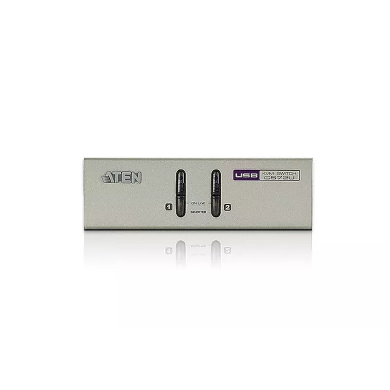ATEN 2-Port USB VGA KVM with Audio (KVM Cables included), 2048 x 1536 pixels, QXGA, 0.142 W, Grey
