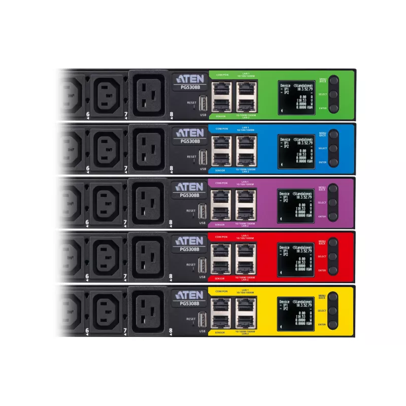 ATEN 32A 8-Outlet 1U Metered eco PDU, Metered, 1U, Black, LCD, 8 AC outlet(s), C13 coupler, C19 coupler