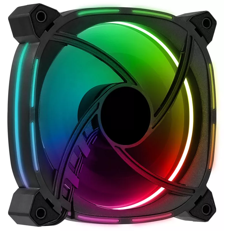 Aerocool ASTRO12 PC Fan 12cm LED RGB Antivibration 6 Pins Black