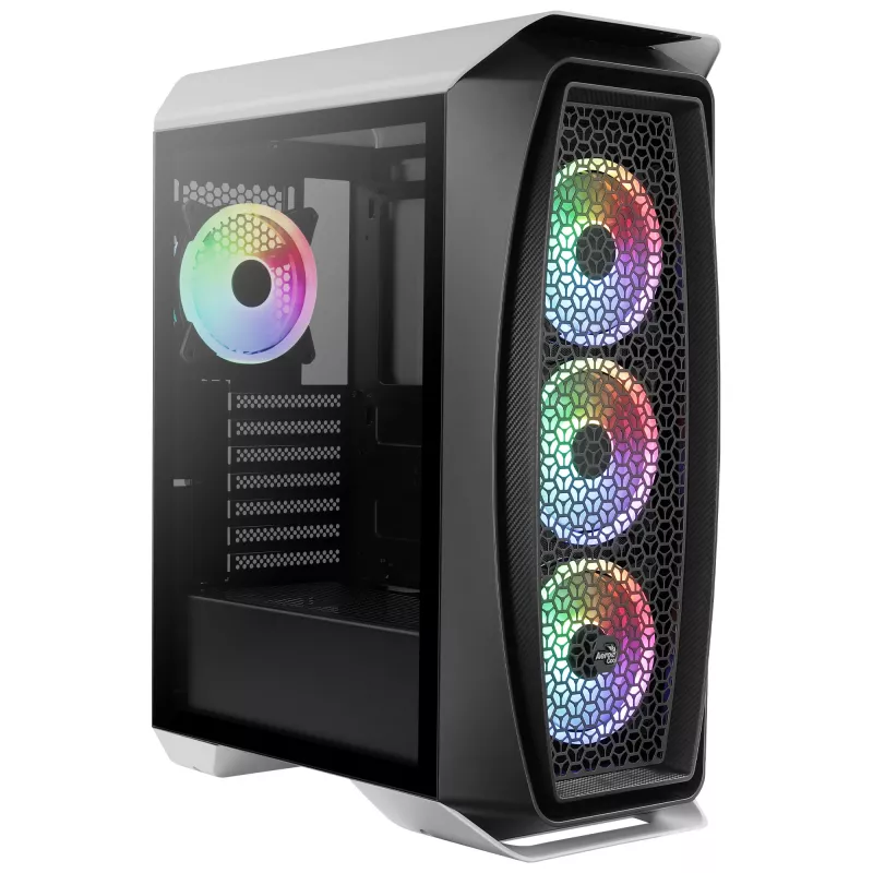 Aerocool AEROONEDUOWHV1 Gaming ATX Case 4xARGB Fans White, Midi Tower, PC, White, ATX, micro ATX, Mini-ITX, Acrylonitrile butadiene styrene (ABS), SPCC, Gaming