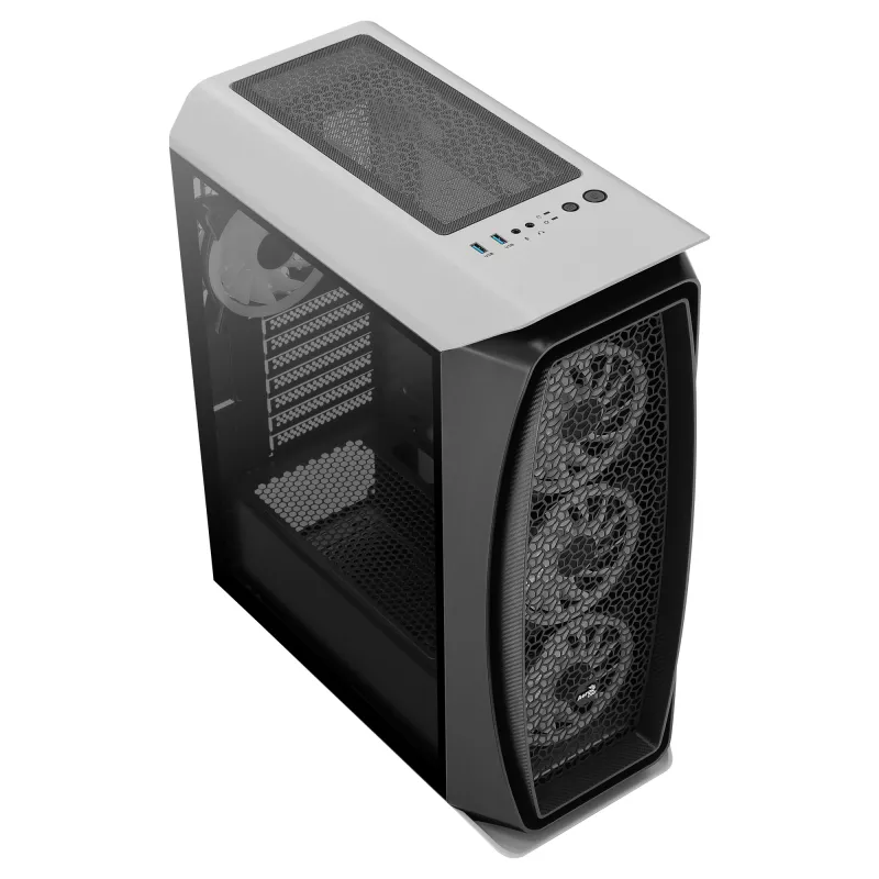 Aerocool AEROONEDUOWHV1 Gaming ATX Case 4xARGB Fans White, Midi Tower, PC, White, ATX, micro ATX, Mini-ITX, Acrylonitrile butadiene styrene (ABS), SPCC, Gaming