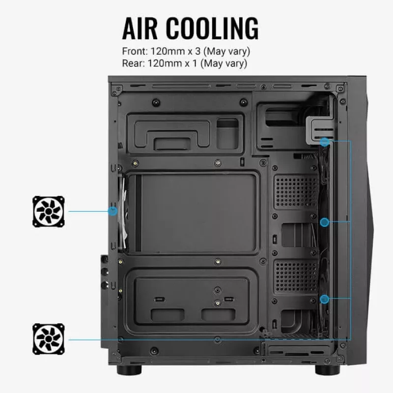 Aerocool Glider Tempered Glass Black