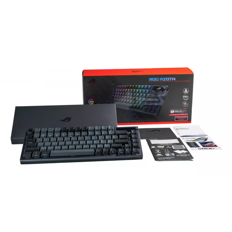 ASUS ROG AZOTH Keyboard Gaming USB RF Wireless Bluetooth Black 75% (Nordic kbd)