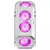 Mars Gaming MC51W White PC Gaming ATX Double Tempered Glass Case 5x RGB 12cm Fan