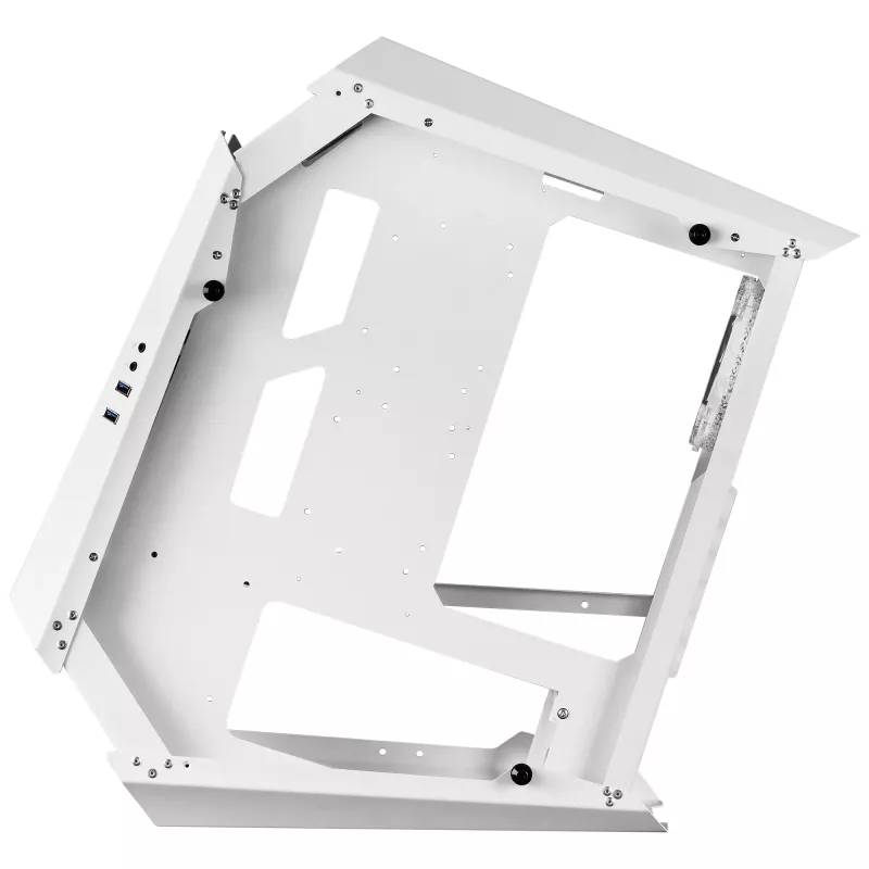 Mars Gaming MC51W White PC Gaming ATX Double Tempered Glass Case 5x RGB 12cm Fan