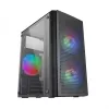Mars Gaming MC300 Micro ATX Tempered Glass PC Case 3xFRGB Fan Black