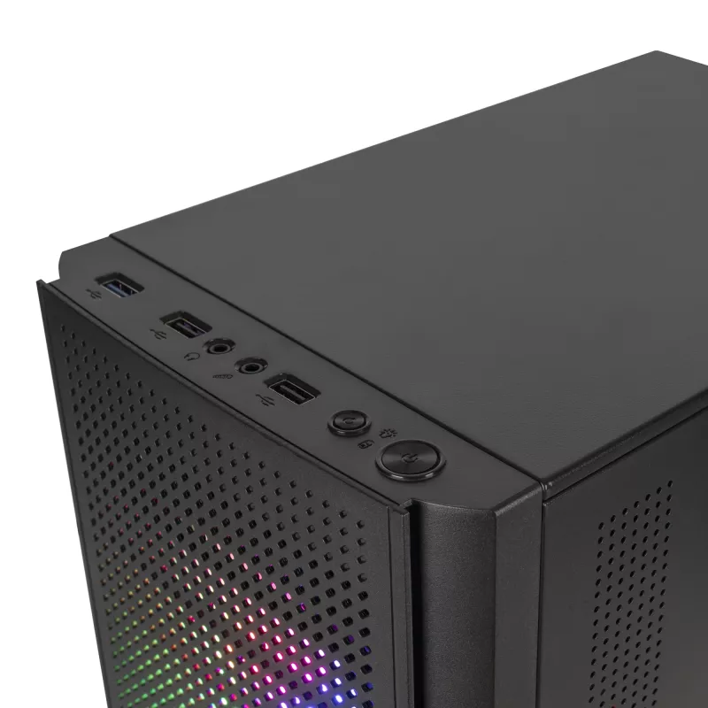 Mars Gaming MC300 Micro ATX Tempered Glass PC Case 3xFRGB Fan Black