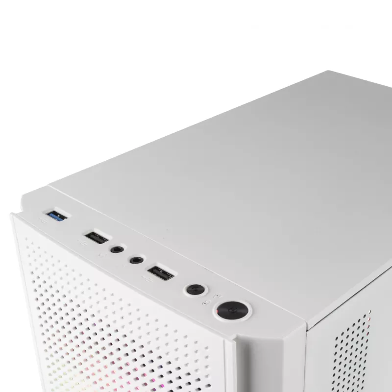 Mars Gaming MC300W Micro ATX Tempered Glass PC Case 3xFrGB Fan White