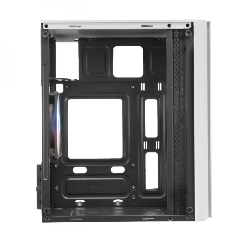 Mars Gaming MC300W Micro ATX Tempered Glass PC Case 3xFrGB Fan White
