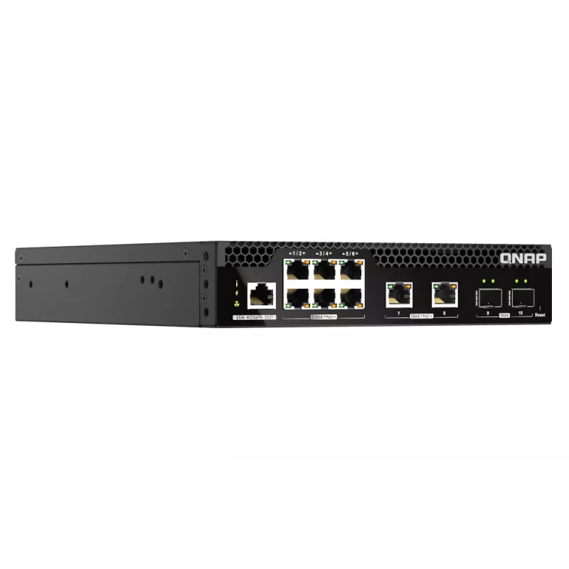 QNAP QSW-M2106PR-2S2T network switch Managed L2 10G Ethernet (100/1000/10000) Power over Ethernet (PoE) 1U Black