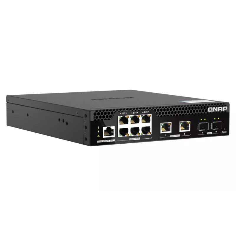 QNAP QSW-M2106PR-2S2T network switch Managed L2 10G Ethernet (100/1000/10000) Power over Ethernet (PoE) 1U Black