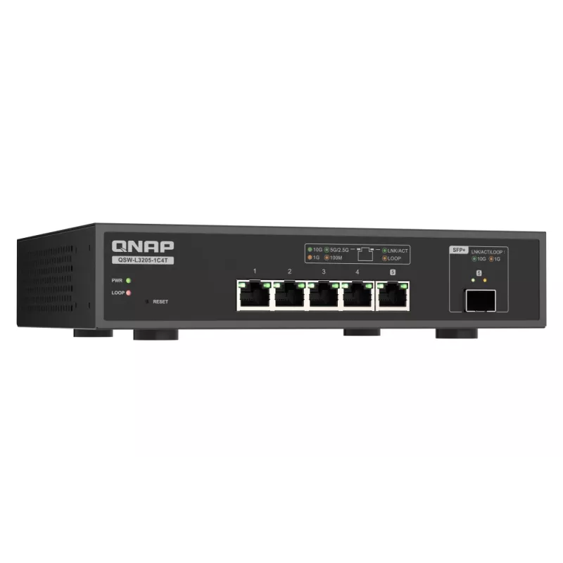 QNAP QSW-L3205-1C4T 4 Managed 10G Ethernet (100/1000/10000) Desktop Black