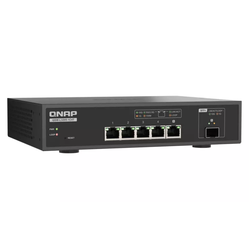 QNAP QSW-L3205-1C4T 4 Managed 10G Ethernet (100/1000/10000) Desktop Black