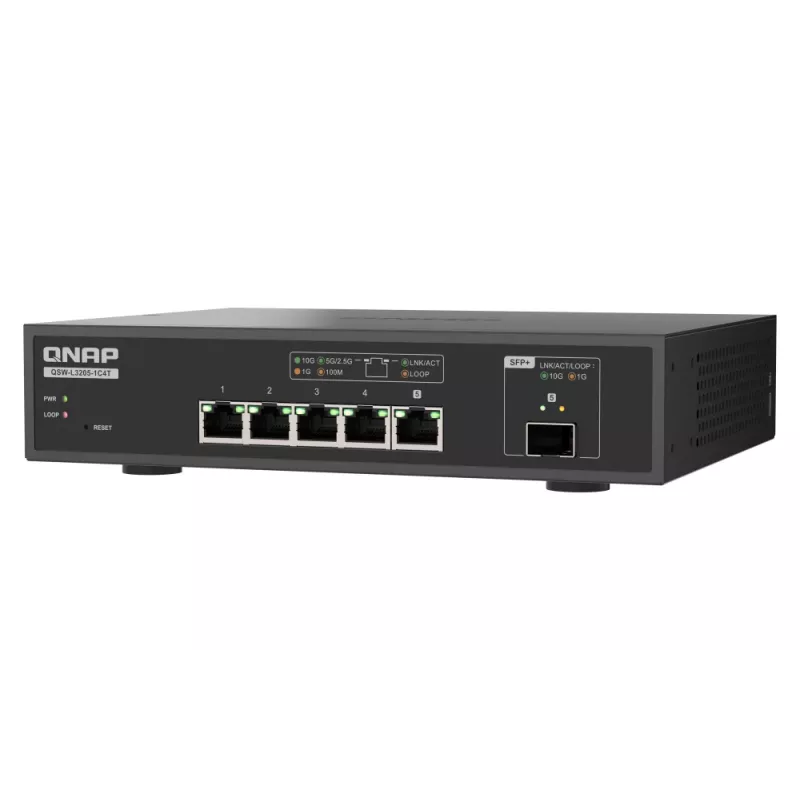 QNAP QSW-L3205-1C4T 4 Managed 10G Ethernet (100/1000/10000) Desktop Black