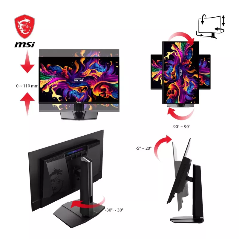 MSI MPG 271QRXDE QD-OLED computer monitor 67.3 cm (26.5 inch) 2560 x 1440 pixels Wide Quad HD Black