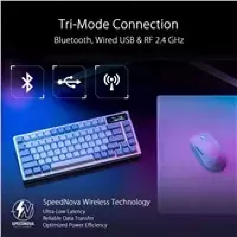 ASUS ROG Azoth keyboard Gaming USB + RF Wireless + Bluetooth White