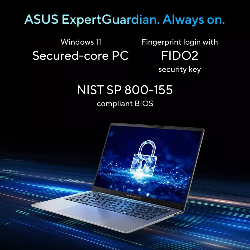 ASUS ExpertBook P5 P5405CSA-NZ0195X Intel Core Ultra 7 258V Laptop 35.6 cm (14 inch) WQXGA 32 GB LPDDR5x-SDRAM 1 TB SSD Wi-Fi 6E (802.11ax) Windows 11 Pro US International Grey