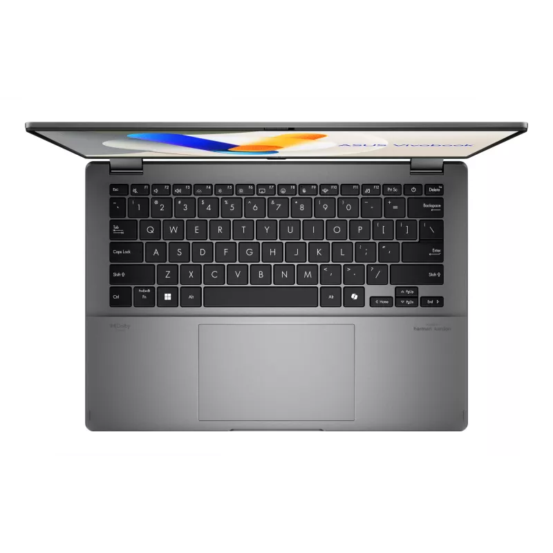 ASUS Vivobook 14 Flip TP3407SA-QL023W Copilot+ PC Intel Core Ultra 7 258V Hybrid (2-in-1) 35.6 cm (14 inch) Touchscreen WUXGA 32 GB LPDDR5x-SDRAM 1 TB SSD Wi-Fi 7 (802.11be) Windows 11 Home German Grey