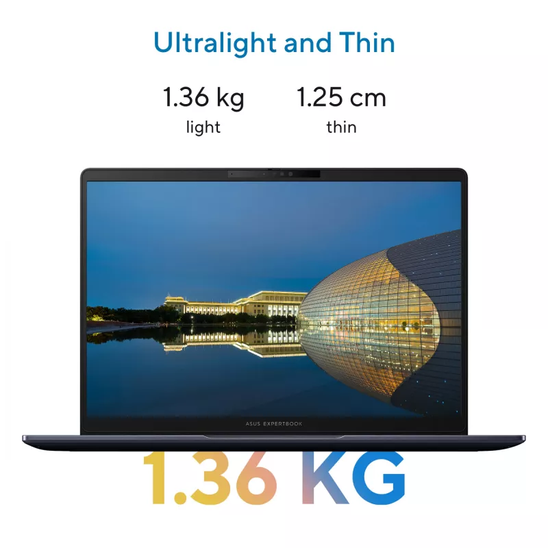 ASUS ExpertBook B5 B5405CCA-LY0008X Intel Core Ultra 5 225H Laptop 35.6 cm (14 inch) WUXGA 16 GB DDR5-SDRAM 512 GB SSD Wi-Fi 7 (802.11be) Windows 11 Pro US International Black