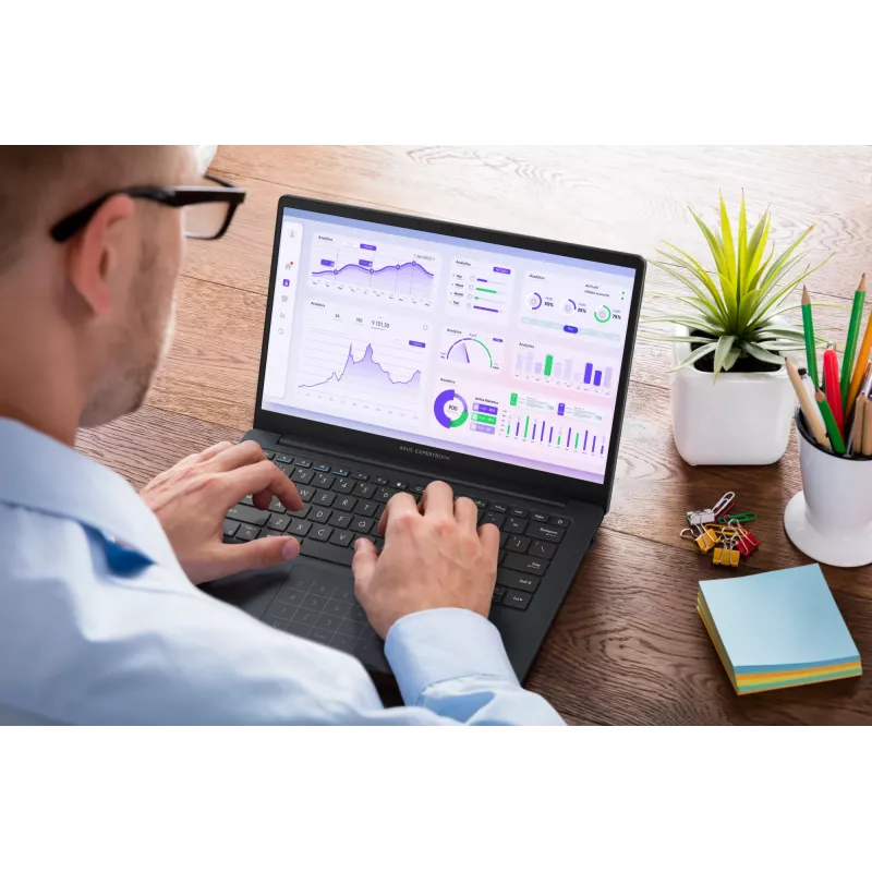 ASUS ExpertBook B1 B1403CVA-S63755X Intel® Core™ i7 i7-13620H Laptop 35.6 cm (14 inch) Full HD 32 GB DDR5-SDRAM 1 TB SSD Wi-Fi 6E (802.11ax) Windows 11 Pro US International Black, Grey